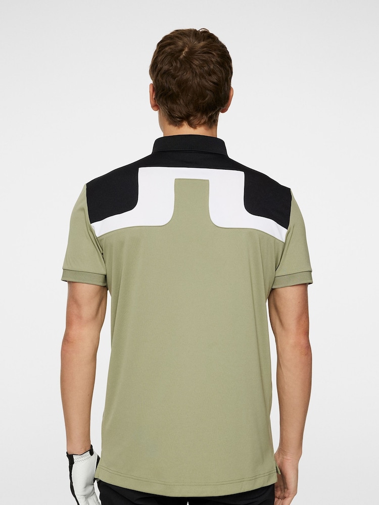 J.Lindeberg Khaki/Green Golf Jeff Polo Shirt - Image 3 of 7