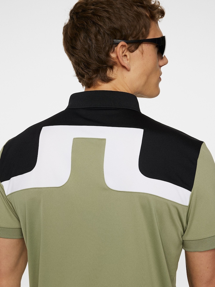 J.Lindeberg Khaki/Green Golf Jeff Polo Shirt - Image 4 of 7