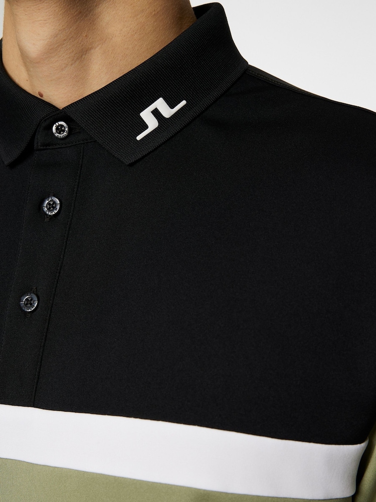 J.Lindeberg Khaki/Green Golf Jeff Polo Shirt - Image 5 of 7