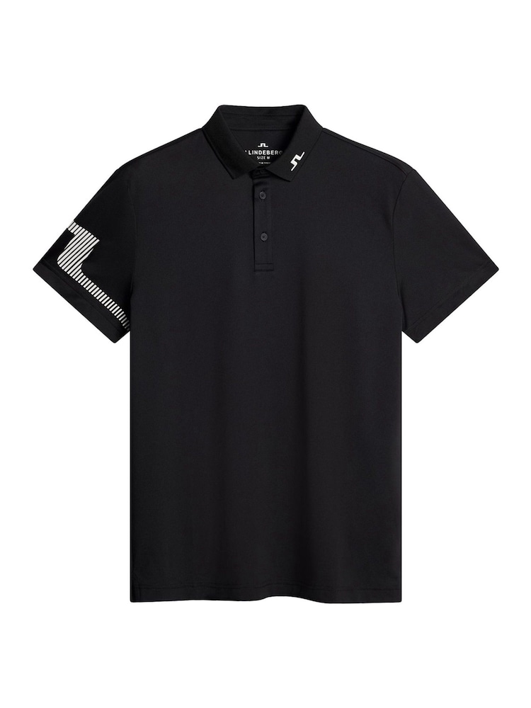 J.Lindeberg Black Golf Heath Strike Polo Shirt - Image 6 of 6 J.Lindeberg Black Golf Heath Strike Polo Shirt - Image 6 of 6
