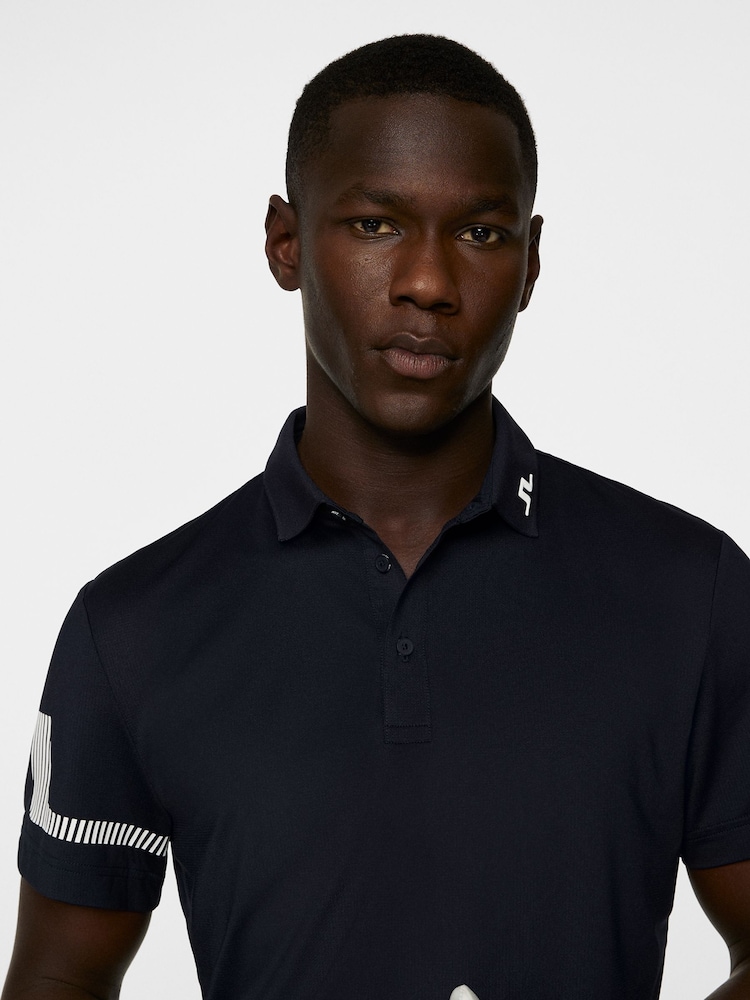 J.Lindeberg Navy Golf Heath Strike Polo Shirt - Image 4 of 6