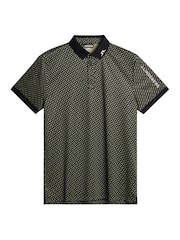 J.Lindeberg Olive Green Golf Tour Tech Print Polo Shirt - Image 5 of 5