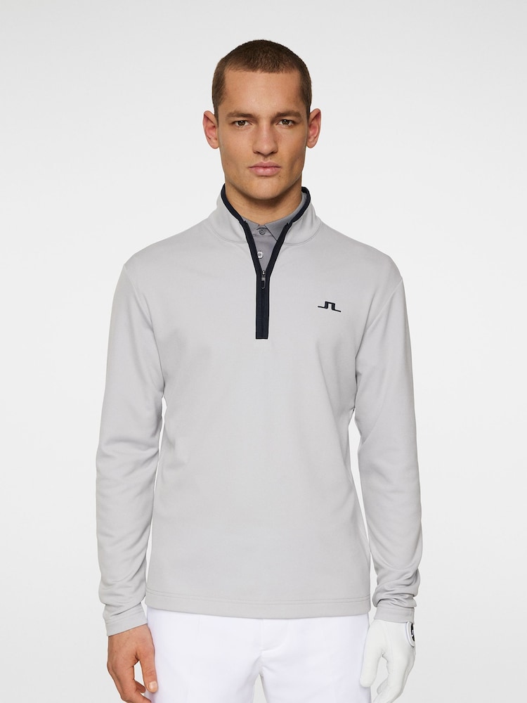 J.Lindeberg Grey Golf Clide Quarter Zip Sweatshirt - Image 1 of 6