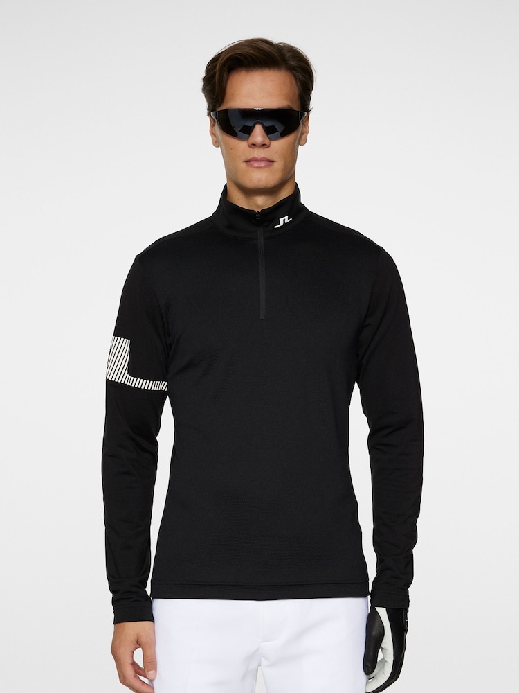 J.Lindeberg Black Golf Heath Strike Mid Layer Sweatshirt - Image 1 of 6