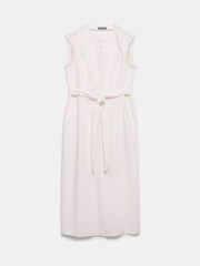 Mint Velvet Cream Denim Midi Dress - Image 3 of 4
