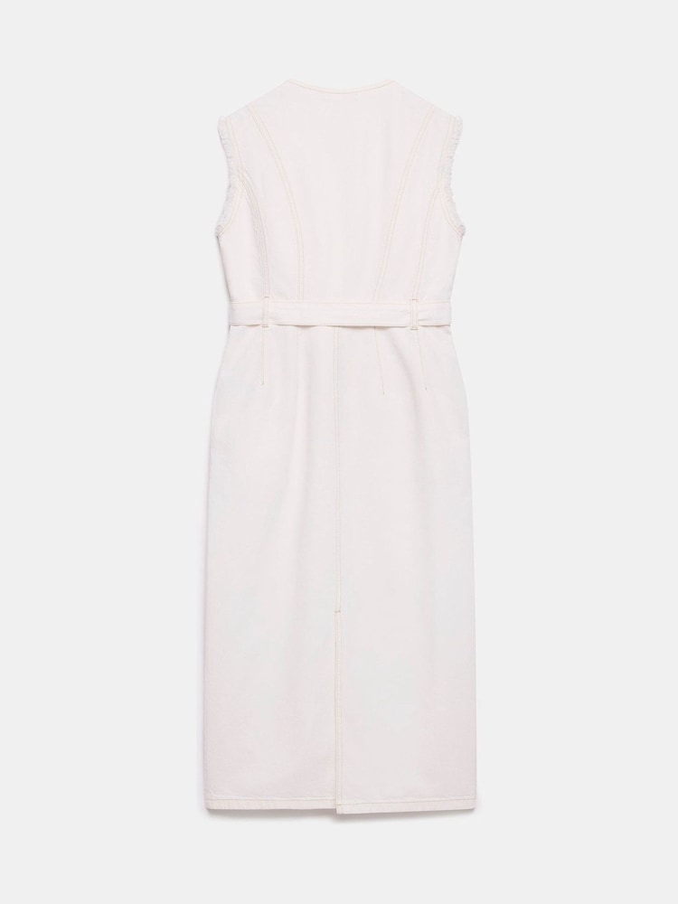 Mint Velvet Cream Denim Midi Dress - Image 4 of 4