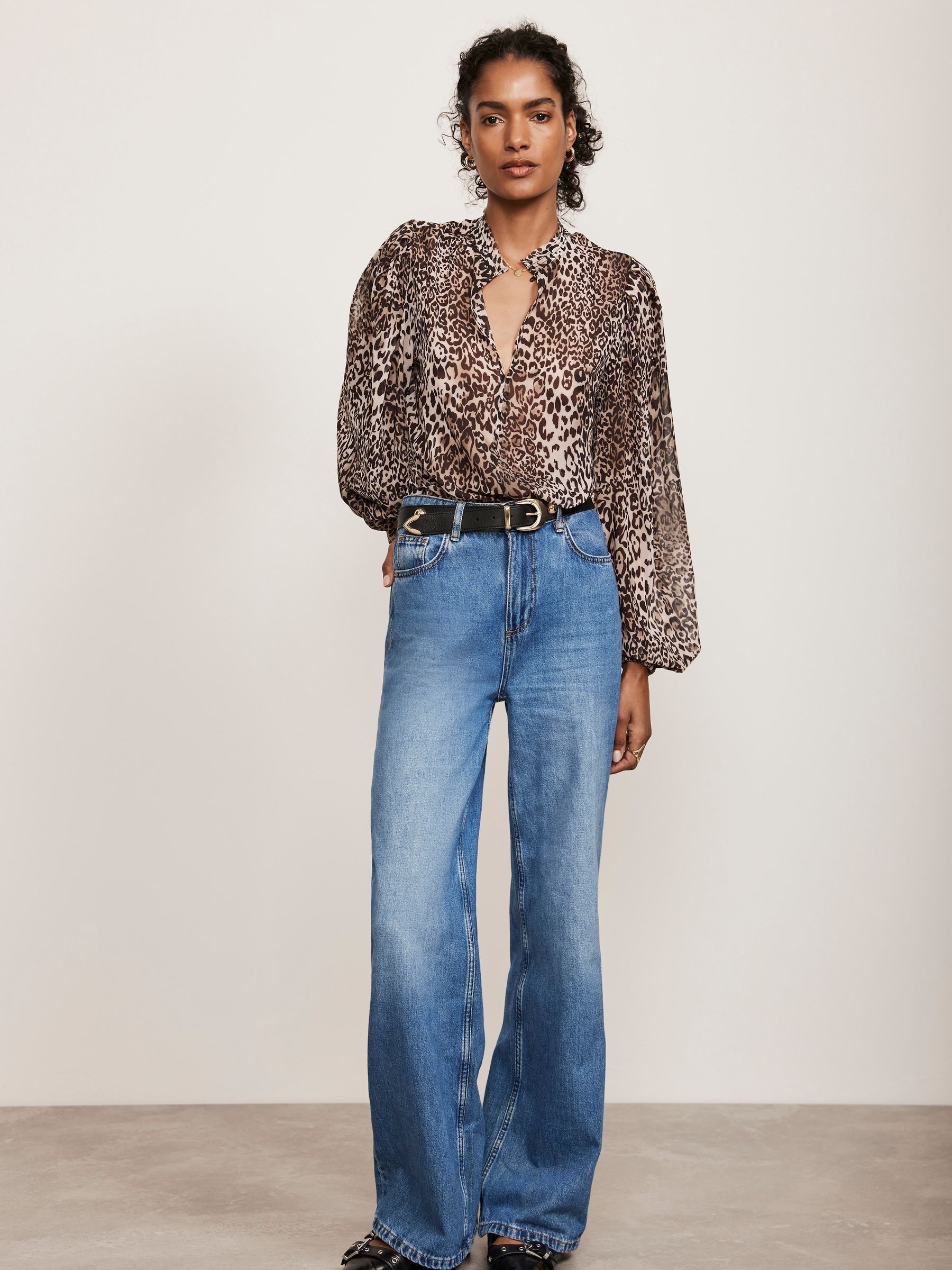 Buy Mint Velvet Grey Animal Print Blouse from Next Indonesia
