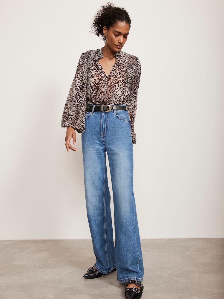 Mint Velvet Grey Animal Print Blouse - Image 2 of 9