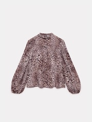 Mint Velvet Grey Animal Print Blouse - Image 7 of 9