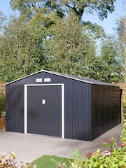 Rowlinson Dark Grey Trentvale Metal Apex 10 x 12ft Garden Shed - Image 1 of 5