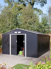Rowlinson Dark Grey Trentvale Metal Apex 10 x 12ft Garden Shed - Image 2 of 5