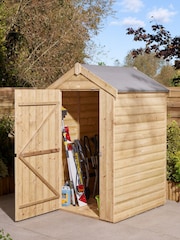 Rowlinson Natural Shiplap Apex Single Door 4 x 4ft Garden Shed - Image 2 of 5