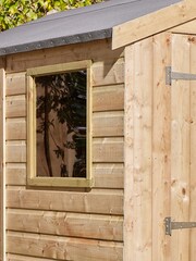 Rowlinson Natural Shiplap Apex Double Door 8 x 6ft Garden Shed with Window - Image 3 of 5