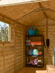 Rowlinson Natural Shiplap Apex Double Door 8 x 6ft Garden Shed with Window - Image 4 of 5