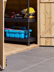 Rowlinson Natural Shiplap Apex Double Door 8 x 6ft Garden Shed with Window - Image 5 of 5