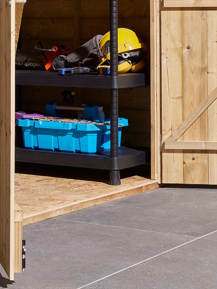 Rowlinson Natural Shiplap Apex Double Door 8 × 6ft Garden Shed - Image 5 of 5