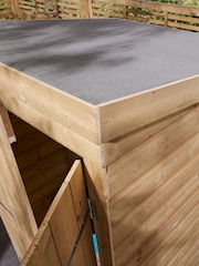 Rowlinson Natural Shiplap Pent Double Door 4 x 4ft Garden Shed - Image 3 of 5