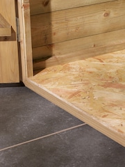 Rowlinson Natural Shiplap Pent Double Door 4 x 4ft Garden Shed - Image 5 of 5