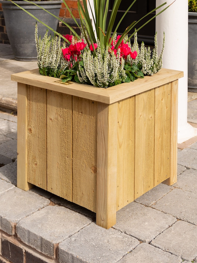 Rowlinson Natural Premium Heritage Square 40cm Planter Set of 2 - Image 1 of 5