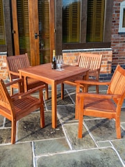 Rowlinson Honey Brown Willington 4 Seat Square Garden Dining Set - Image 1 of 4