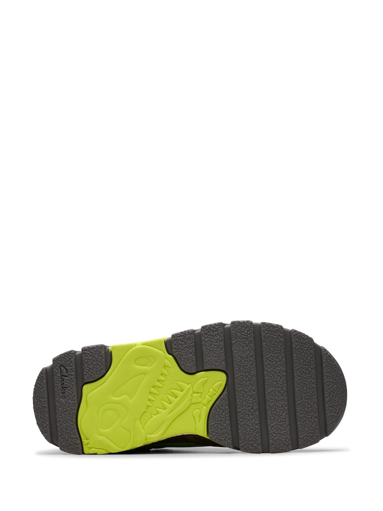 Clarks Grey Standard Fit (F) Steggy2 Park Kid Shoes - Image 8 of 8