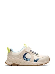 Clarks White Kids Wide Fit Bright Selva Hero Shoes - Image 1 of 8