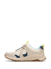 Clarks White Kids Wide Fit Bright Selva Hero Shoes - Image 2 of 8