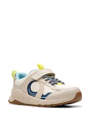 Clarks White Kids Wide Fit Bright Selva Hero Shoes - Image 3 of 8