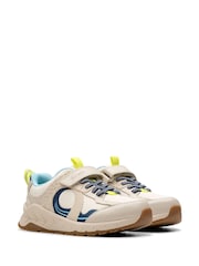 Clarks White Kids Wide Fit Bright Selva Hero Shoes - Image 4 of 8
