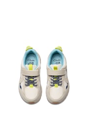 Clarks White Kids Wide Fit Bright Selva Hero Shoes - Image 6 of 8