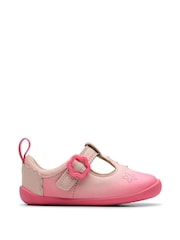 Clarks Pink Standard Fit (F) Pre-Walker Shell Toddler Shoes - Image 1 of 7