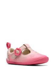 Clarks Pink Standard Fit (F) Pre-Walker Shell Toddler Shoes - Image 3 of 7