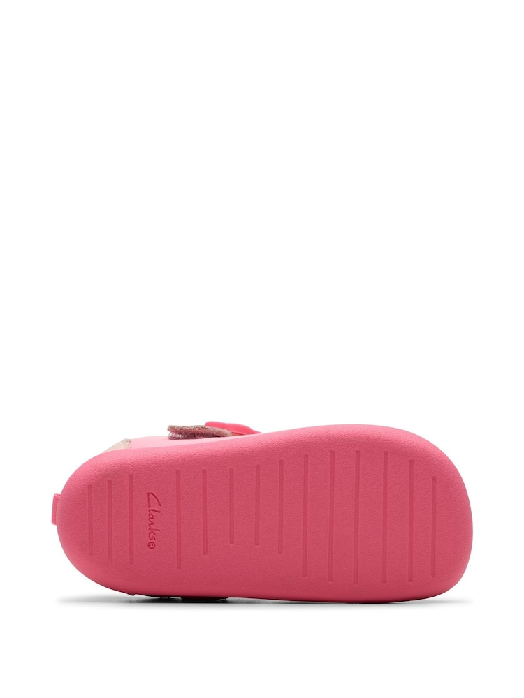 Clarks Pink Standard Fit (F) Pre-Walker Shell Toddler Shoes - Image 7 of 7