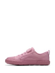 Clarks Pink Standard Fit (F) Fabric Foxing Stitch Kid Canvas Shoes - Image 2 of 7