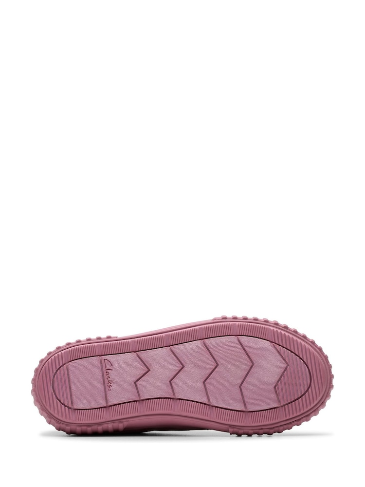 Clarks Pink Standard Fit (F) Fabric Foxing Stitch Kid Canvas Shoes - Image 7 of 7