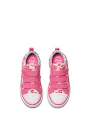 Clarks Pink Standard Fit (F) Foxing Shell Kid Canvas - Image 6 of 7