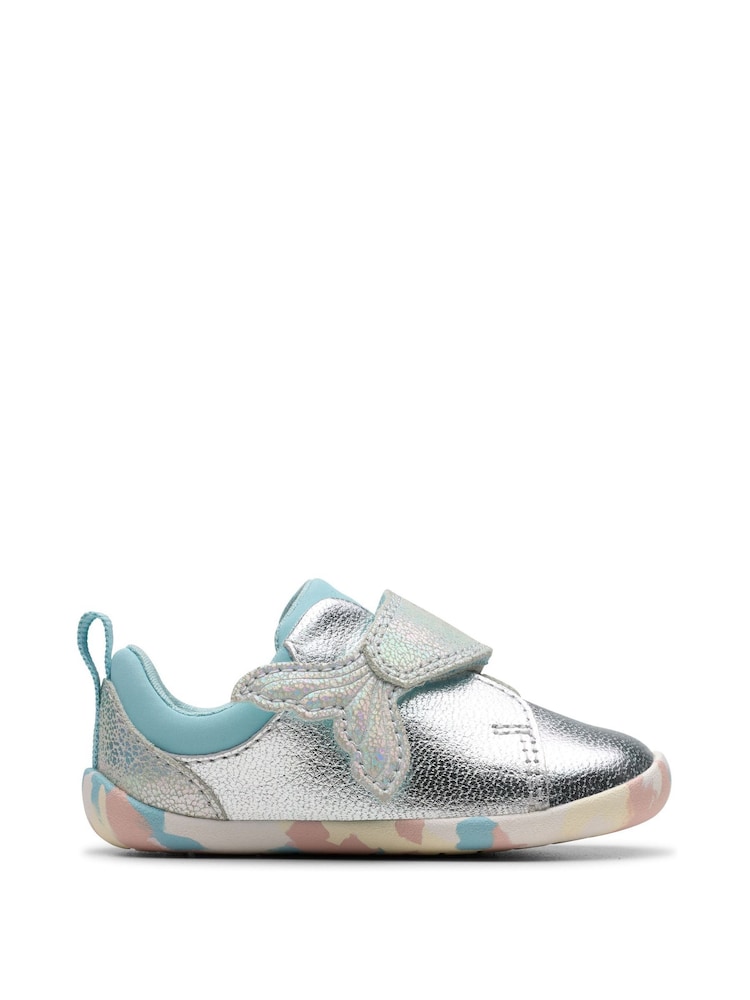 Clarks Silver Standard Fit (F) Pre- Walker Charm Toddler Shoes - Image 1 of 7