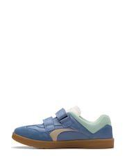 Clarks Blue Wide Fit (G) Disco Vibe Trainers - Image 2 of 7