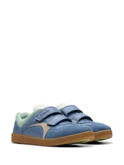 Clarks Blue Wide Fit (G) Disco Vibe Trainers - Image 3 of 7