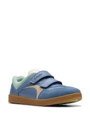 Clarks Blue Wide Fit (G) Disco Vibe Trainers - Image 4 of 7