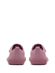 Clarks Pink Wide Fit (G) Fabric Foxing Stitch Kid Canvas Shoes - Image 5 of 7
