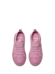 Clarks Pink Wide Fit (G) Fabric Foxing Stitch Kid Canvas Shoes - Image 6 of 7