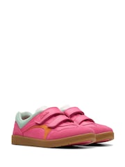 Clarks Pink Wide Fit (G) Disco Vibe Kid Shoes - Image 6 of 7