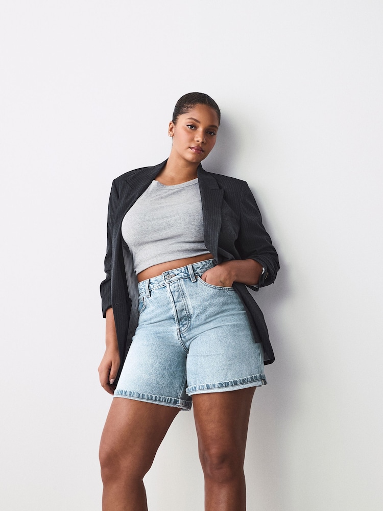 Gebleekt - Hourglass Relaxed Turn up Denim 100% Cotton Shorts - Image 1 of 1