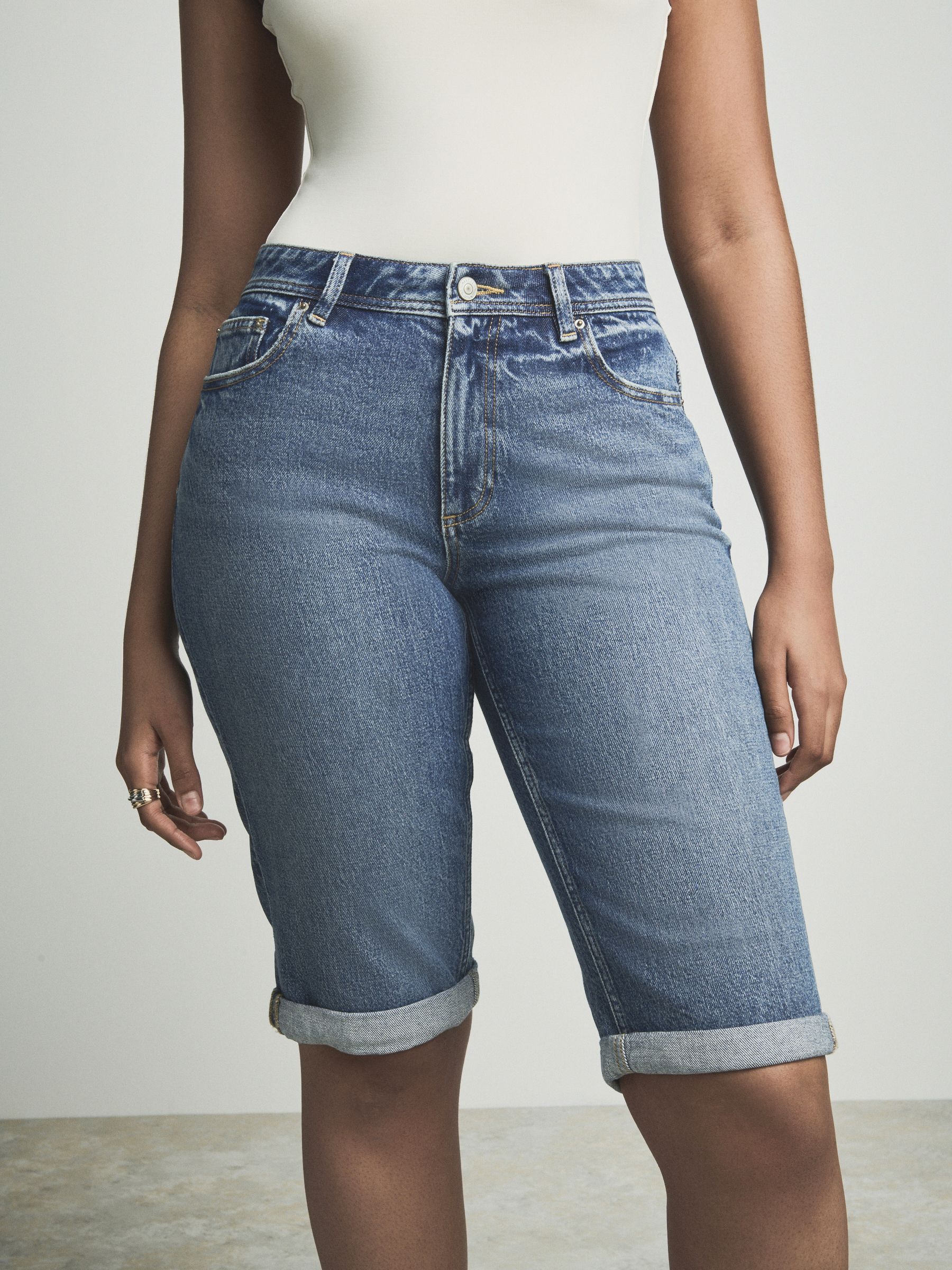 【Raucohouse】Arkham double knee bermuda denim pants THUG CLUB - Double knee Damage Shorts | HBX - Globally