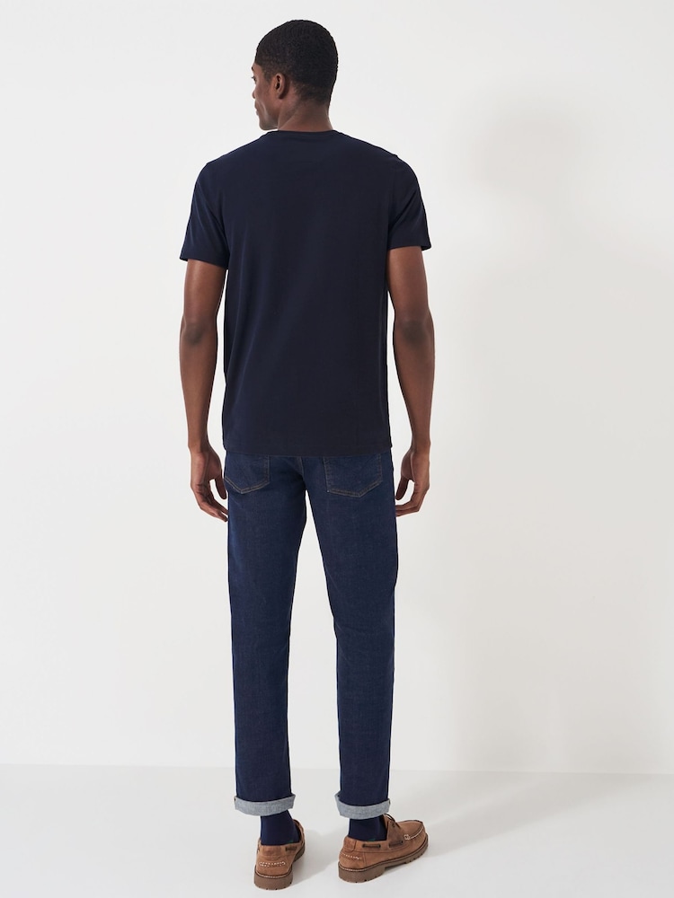 Crew Clothing Blue 100% Cotton Crew Classic T-Shirt - Image 2 of 5