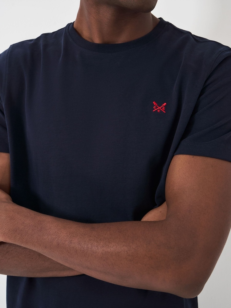 Crew Clothing Blue 100% Cotton Crew Classic T-Shirt - Image 4 of 5