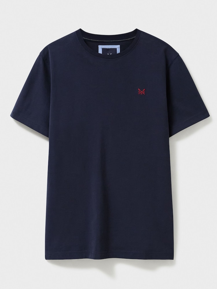 Crew Clothing Blue 100% Cotton Crew Classic T-Shirt - Image 5 of 5 Crew Clothing Blue 100% Cotton Crew Classic T-Shirt - Image 5 of 5
