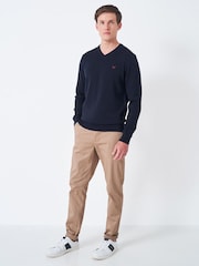 Crew Clothing Company Blue Light V-Neck Jumper - Image 3 of 4