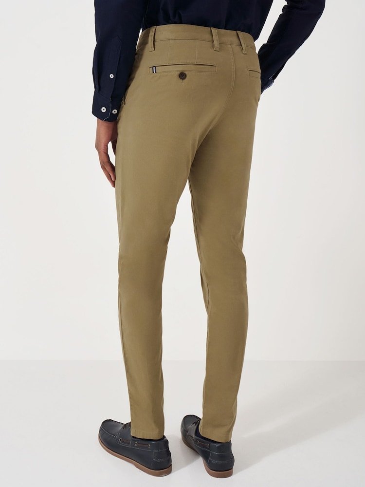 Crew Clothing Company Brown Slim Chinos Trousers - Image 3 of 5